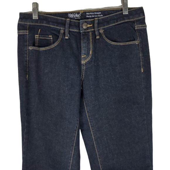 Mossimo Size 28 2R Denim Mid Rise Straight Dark Blue Capri Super Stretch Silver - Picture 4 of 13